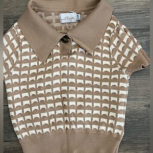 Baby Boy 12 months Sweet Threads Brown & Cream Patterned Knit Sweater